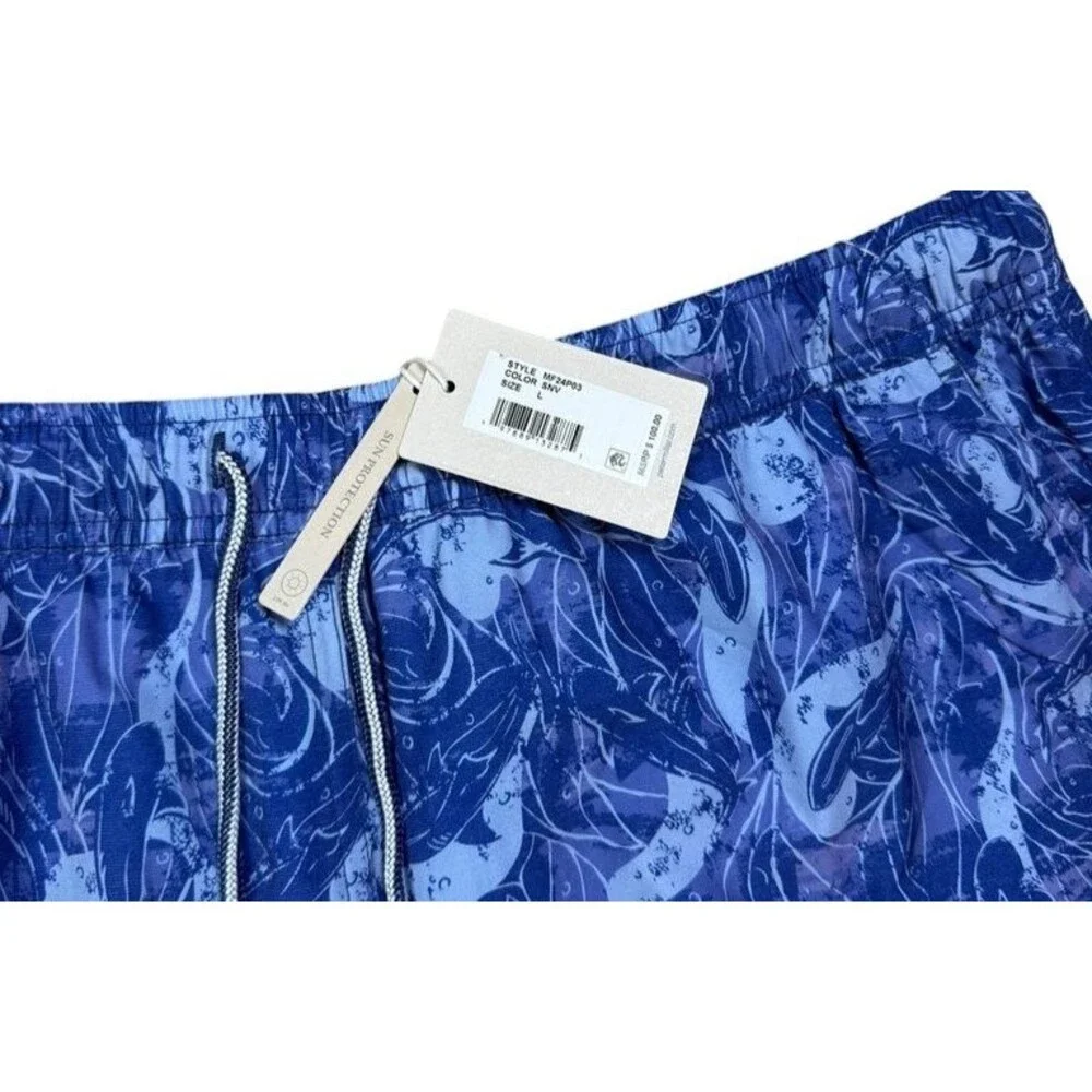 Lined Swim Trunks Shark Sighting Crown Shorts Beach